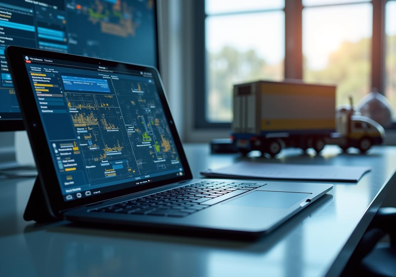 Logistics documents and digital tracking interface