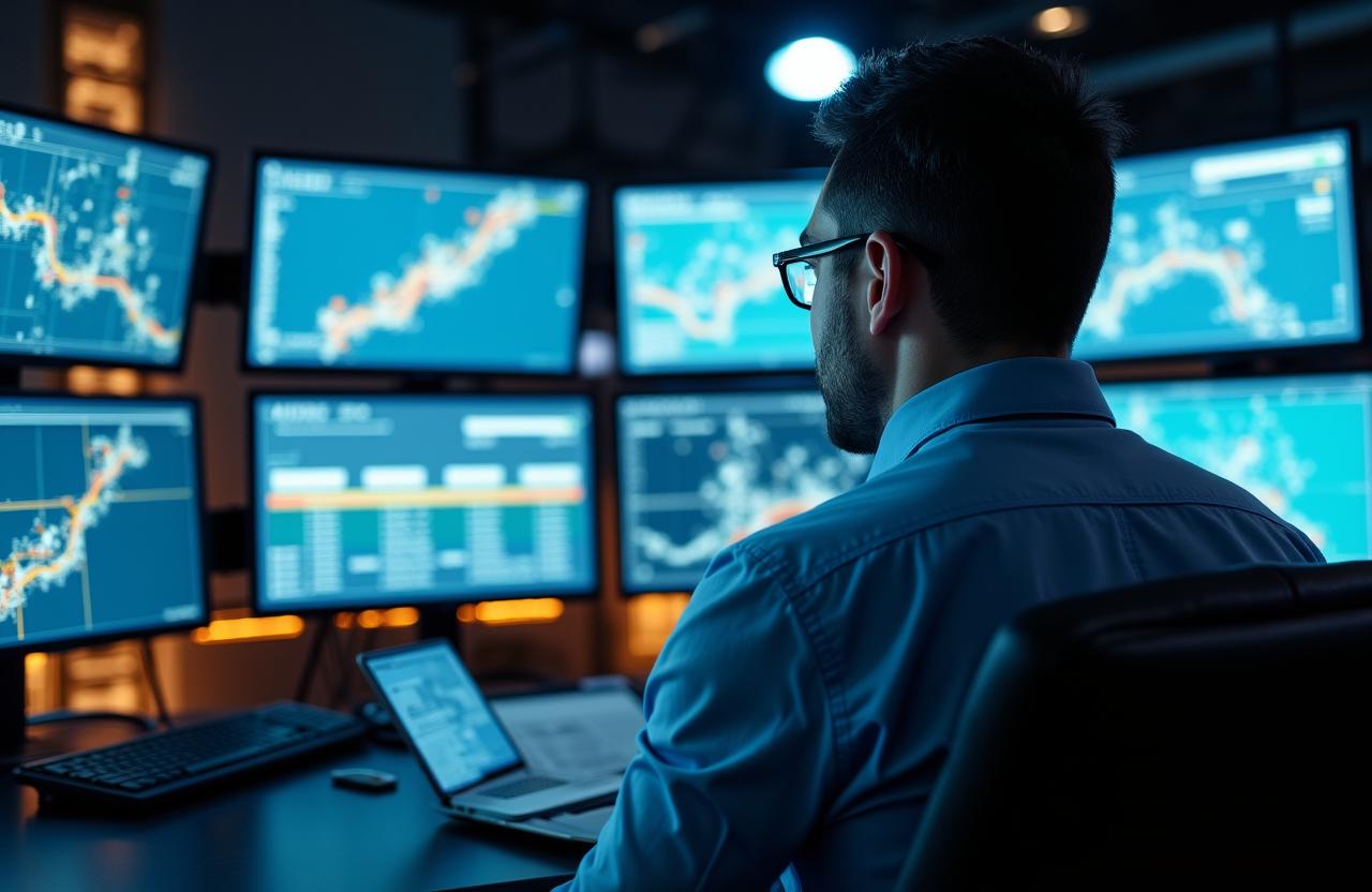 Logistics coordinator managing global freight fleet